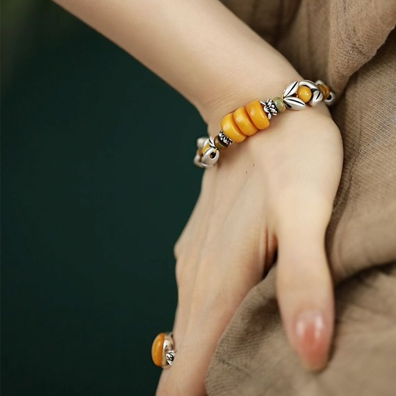 Ethnic Wear Fashion Designer - Pulsera de cuentas redondas con disco