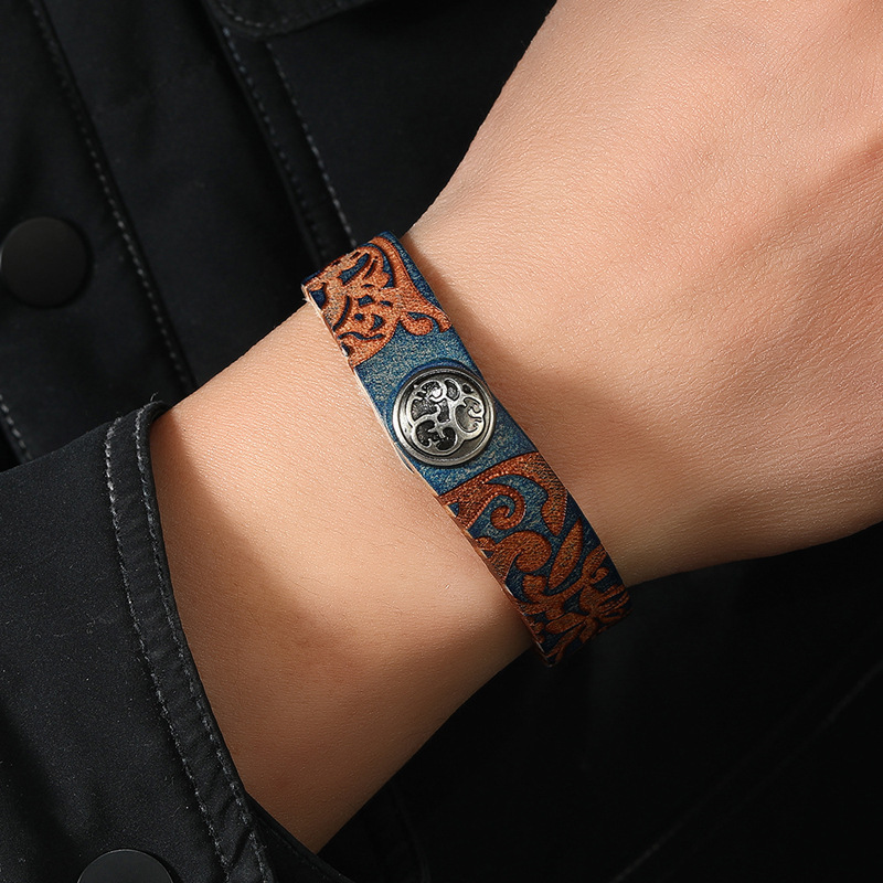 Ethnic Fashion Influencers - Brazalete de cuero auténtico para amantes