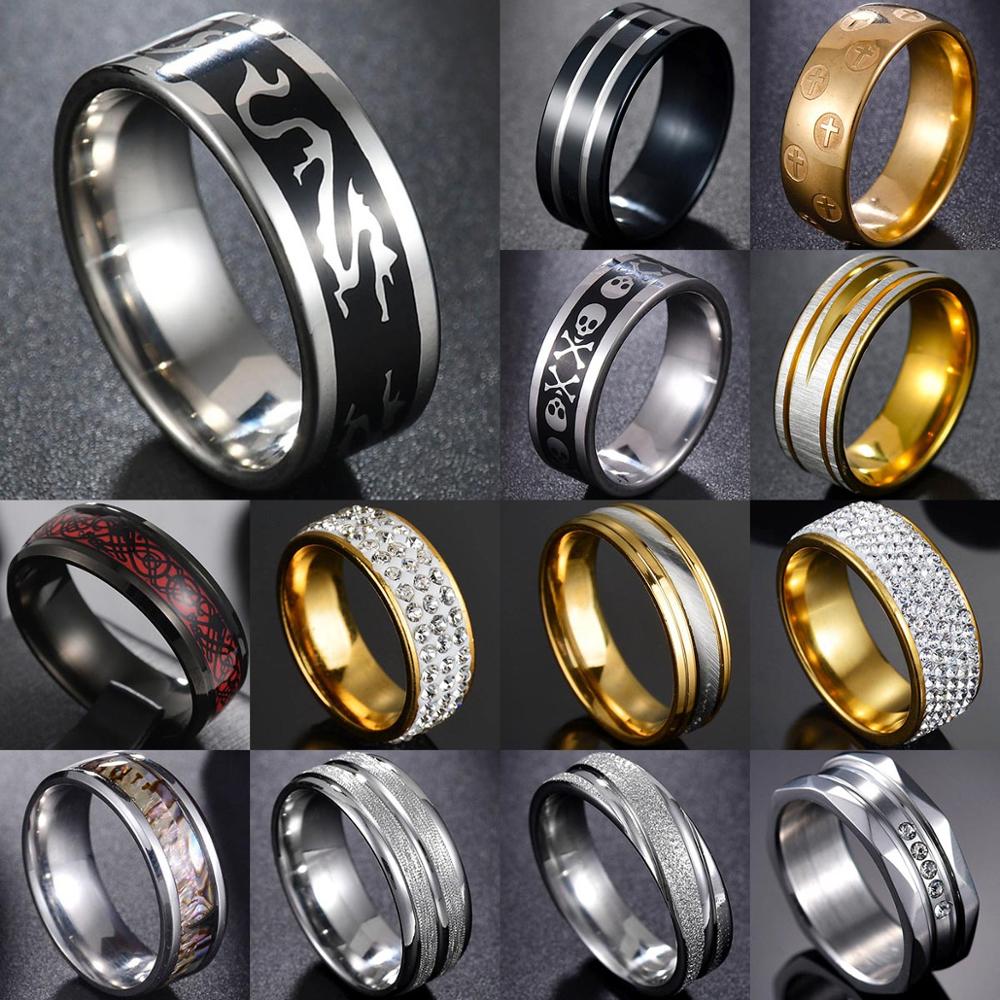 Fashion Ethnic Wear For Men - MeMolissa-anillo de acero inoxidable para hombre,
