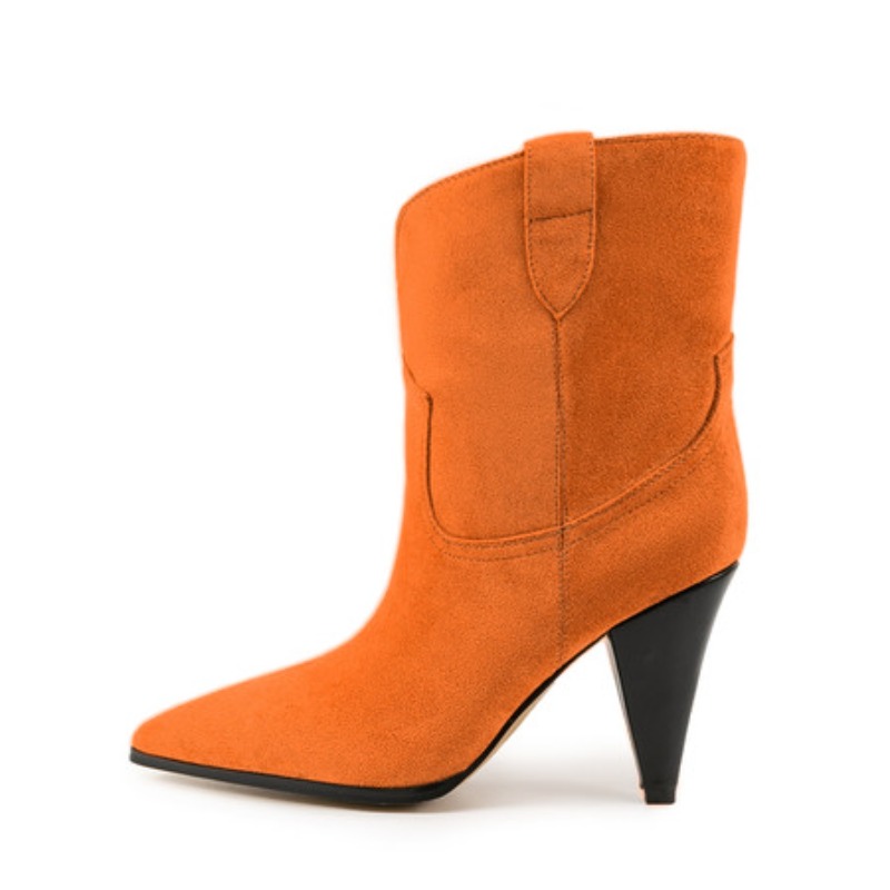 Ethnic Fashion In - Tacones de punta bicolor, botas de