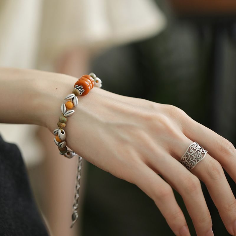 Pulsera de cuentas redondas co - Ethnic Wear Fashion Designer reseña y precio
