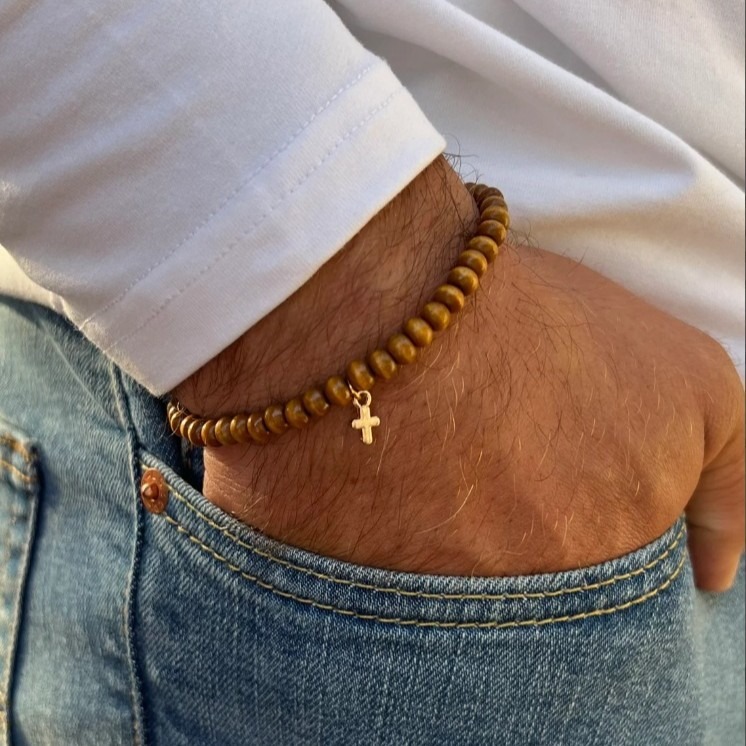 Pulsera de Cuentas de Madera p - Fashion Ethnic Wear For Men reseña y precio