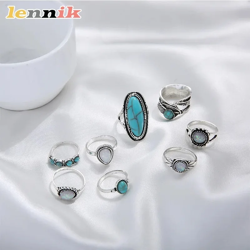 LENNIK - Juego de 8 Anillos de - Ethnic Wear Fashion Designer reseña y precio