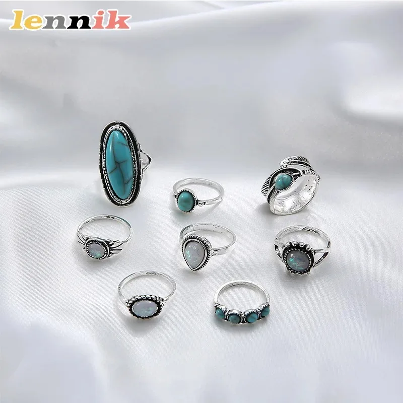LENNIK - Juego de 8 Anillos de - Ethnic Wear Fashion Designer reseña y precio