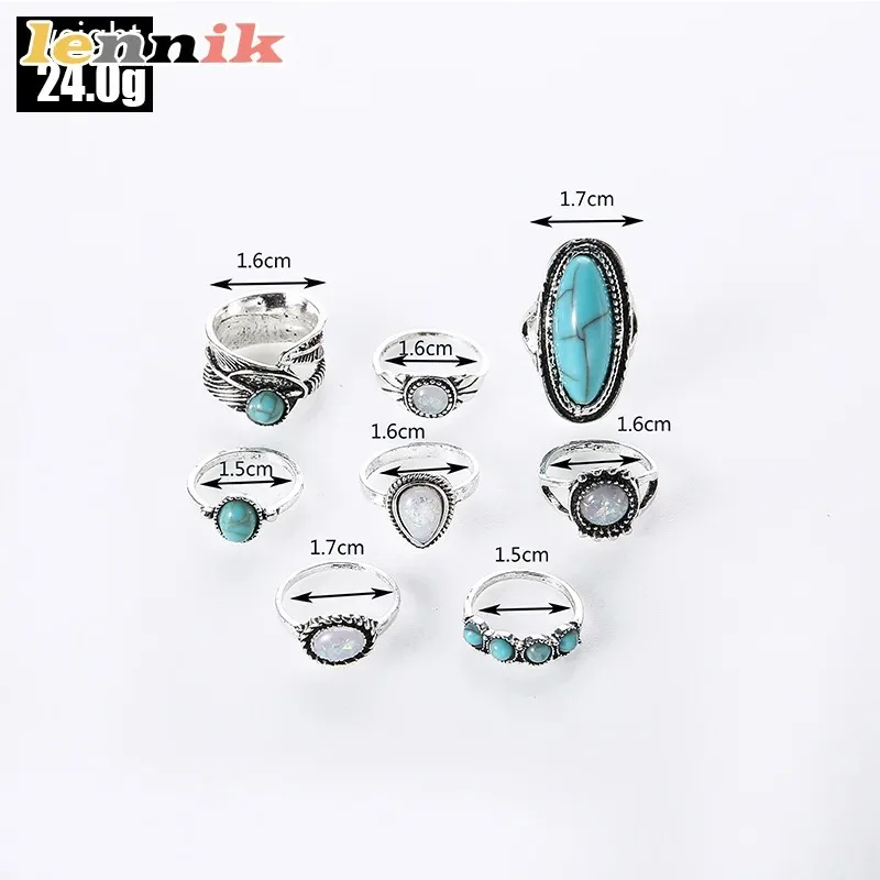 LENNIK - Juego de 8 Anillos de - Ethnic Wear Fashion Designer reseña y precio