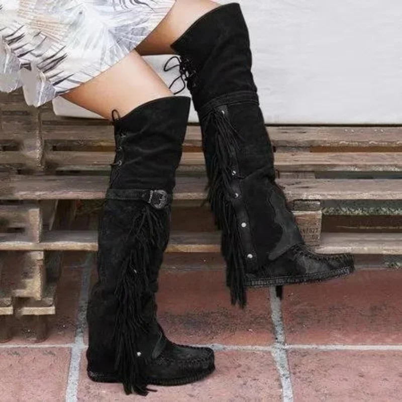 Botas bohemias hasta la rodill - Ethnic Fashion In reseña y precio