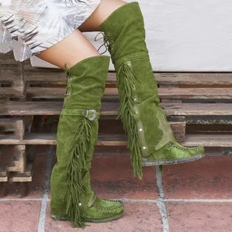 Botas bohemias hasta la rodill - Ethnic Fashion In reseña y precio