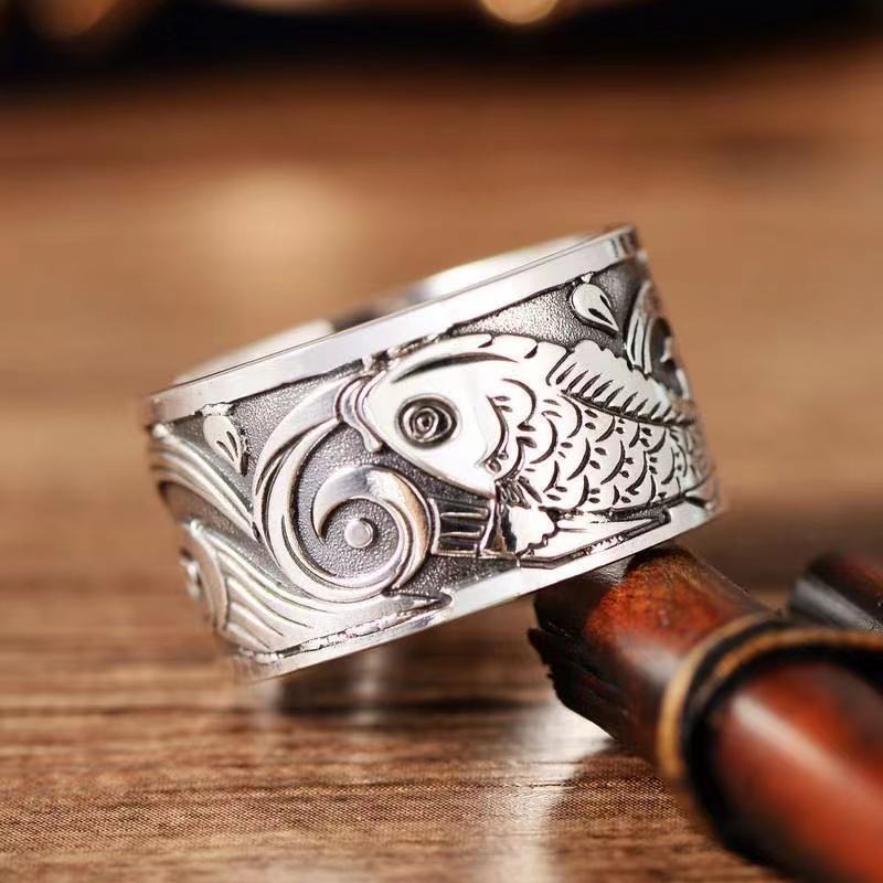 Anillo con diseño de pez Koi p - Ethnic Wear Fashion Designer reseña y precio