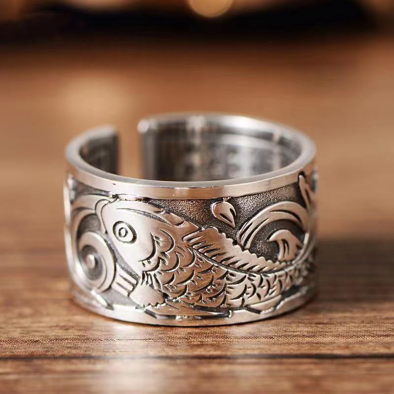 Anillo con diseño de pez Koi p - Ethnic Wear Fashion Designer reseña y precio