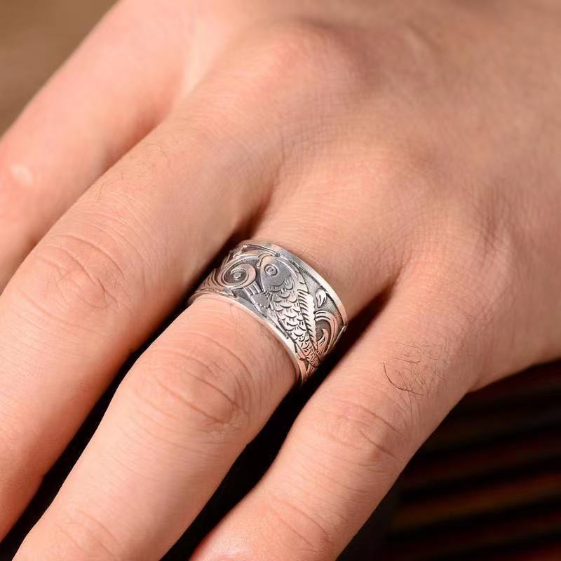 Anillo con diseño de pez Koi p - Ethnic Wear Fashion Designer reseña y precio