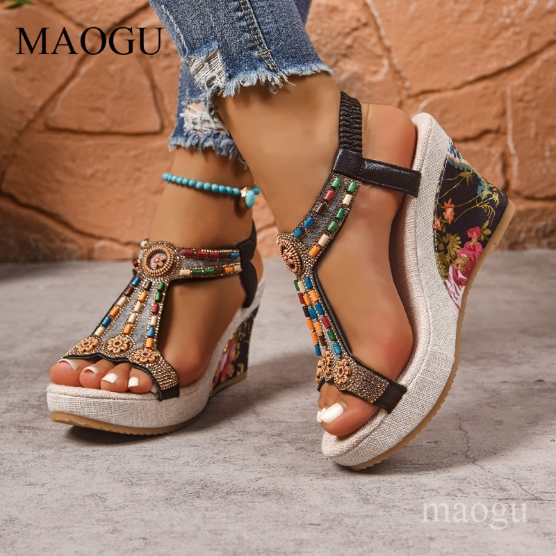 Sandalias de Plataforma con Cu - Ethnic Fashion In reseña y precio