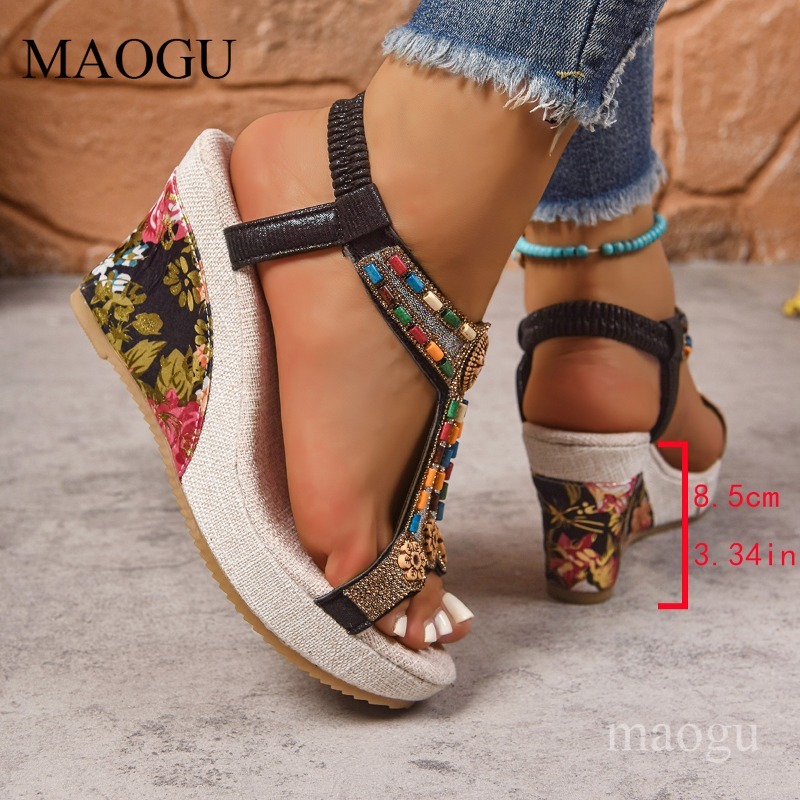 Sandalias de Plataforma con Cu - Ethnic Fashion In reseña y precio