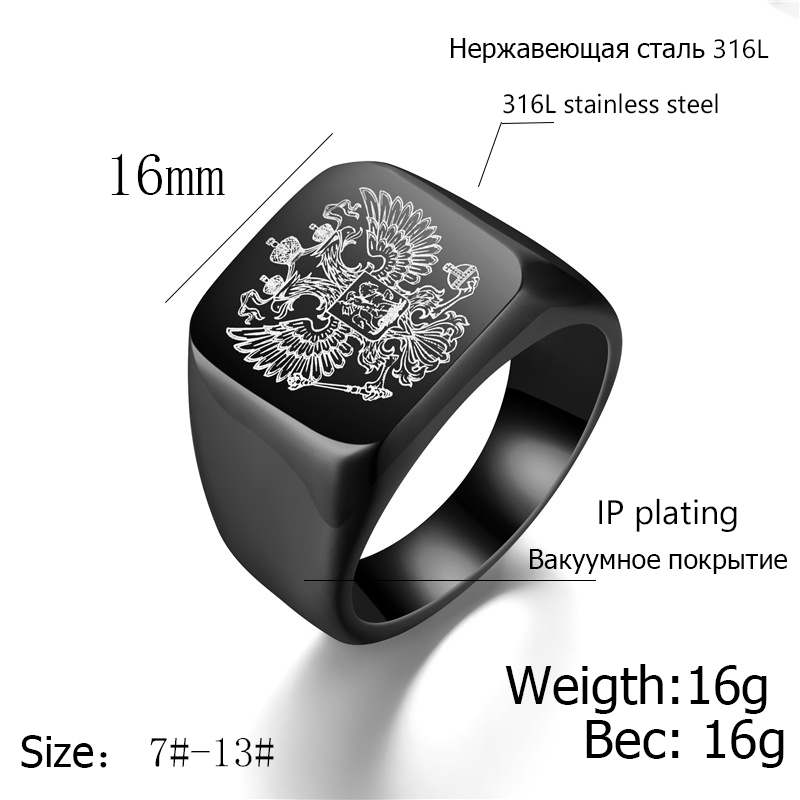 Anillo de dedo grabado ruso co - Fashion Ethnic Wear For Men reseña y precio