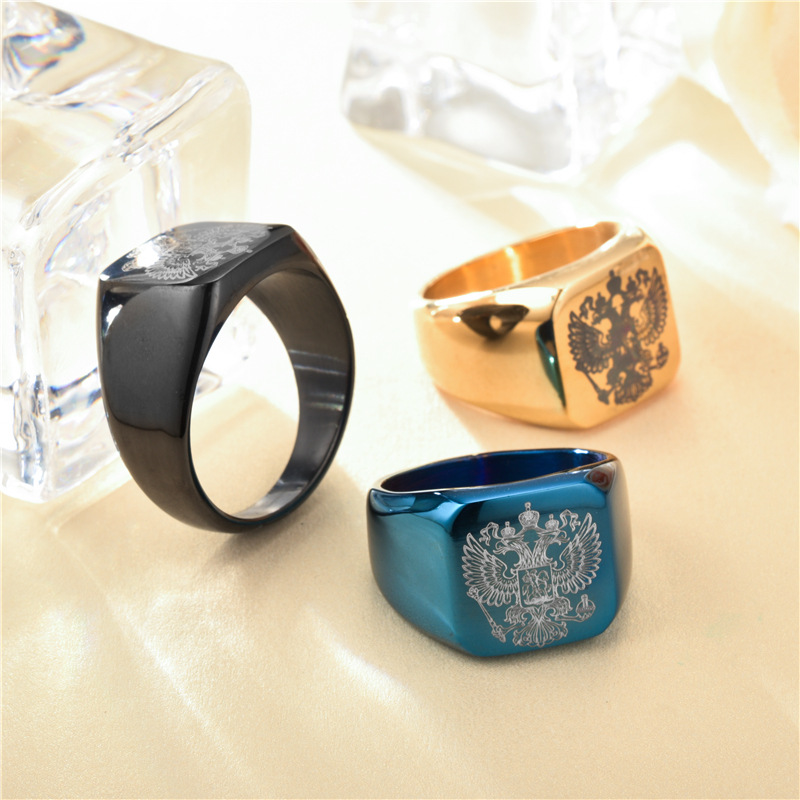 Anillo de dedo grabado ruso co - Fashion Ethnic Wear For Men reseña y precio