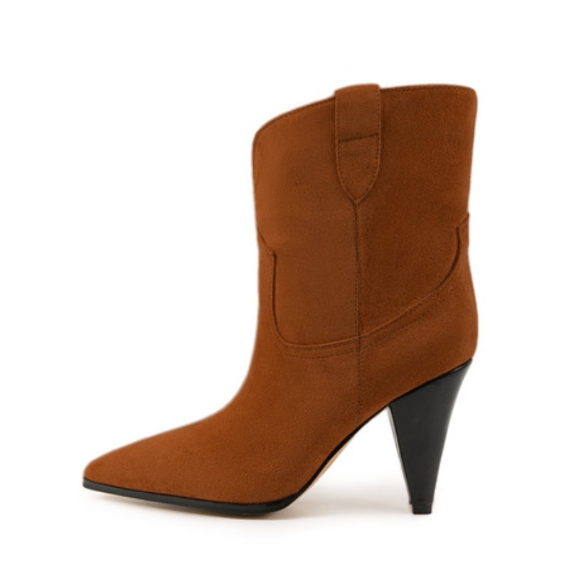 Tacones de punta bicolor, bota - Ethnic Fashion In reseña y precio